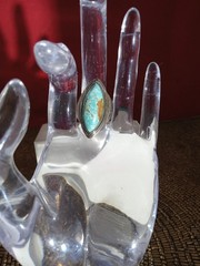 #8 Turquoise Sterling Marquise Shape Ring Size 8
