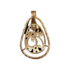 RMN Signed Gold Tone Necklace Pendant 3″ Chain not included Vintage
