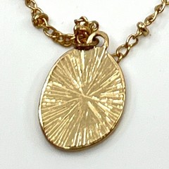Necklace Vintage Gold Tone Multi-Layered Faux Pearl Pink Bead Oval Medallion
