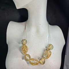 Vintage Sobral Necklace Metalique Gold Inclusions Modern Art To Wear