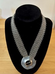 Anthony Ferrara Signed Vintage Necklace Abstract Mesh Chain VTG