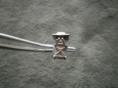 Chinese Sedan Chair Vtg Chinese Export Sterling Silver Charm Pendant 1.1g