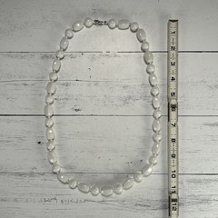 Vintage White Lucite Beaded Necklace 1970s-1980s Costume Jewelry