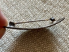 Antique Oval 1.75″ Floral Brooch Pin Back Initial “H”GERMAN SILVER (Alloy)
