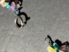Vintage Hand Knotted Multi Gemstone 3 Strand Chip Bead Necklace 18”