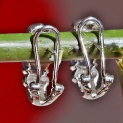 signed BH EFFY 14k white gold earrings 3.10ct blue chalcedony diamond 4.1g N2752