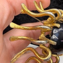 Vintage Insect Brooch Abstract LARGE Gold Tone READ