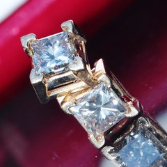 14k yellow gold stud earrings 0.85ct natural diamond vintage 1.3gr Ali403