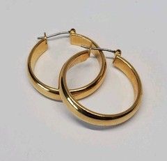 Vintage Napier Gold Tone 24mm Hoop Earrings