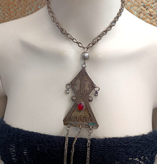 Ethnic Chandelier Necklace Boho Folk Bell Fringe Tribal Middle Eastern Statement