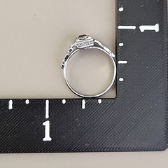 Vintage Art Deco Uncas Ring Paste Stone Silver Tone Antique 7
