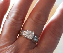 Wedding Ring Sz 10 NICE CZs Faux Diamonds Sterling Silver Engagement Vacation