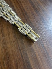Vintage Taxco 925 Silver With Brass Accents Bracelet, Size 7.75, 72 Grams.