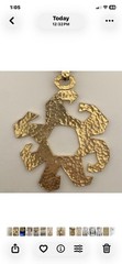 Vintage Gerard Yosca Runway Statement Necklace 44 ” Sunburst Pendant Gold Tone