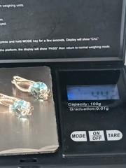 Vintage 1990-s 14 Ct Rolled Gold Aquamarine Zircons Earrings – Hallmarked 585 RG