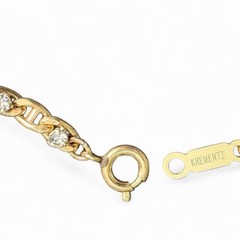Vintage Signed KREMENTZ 14k Gold Overlay Mariner Link Tennis Bracelet