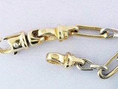 Vintage 14K Yellow & White Gold Oval Link 25.25″ Unisex Chain | 33.5 grams