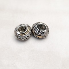 Vintage Clip On Earrings Two Tone Reversible Magnetic Hoops Silver/Gold Tone