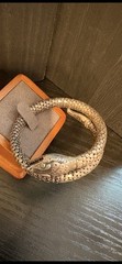whiting & davis bracelet snake serpent sterling wrap mesh adjusts nice patina
