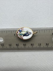 19k 800 PORTUGUESE ENAMEL GOLD MARY NA SA DA CONCEICAO RELIGIOUS MEDAL PENDANT