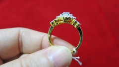 Cluster Sparkly CZ Bow Ring – Micron Gold Plated, Adjustable Size 7.5