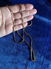 Vintage Sterling Silver Gold Vermeil Milor Italy Quality Box Snake Chain 29in