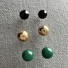 3 Pair Vintage Stud Earrings