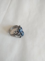 Vintage Silver.925 Ring with 2- Blue Stones. Very Good Condition