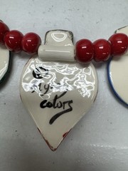 Vtg Flying Colors Christmas Ornaments Necklace ND