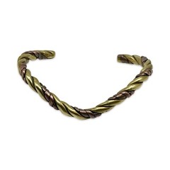Vintage/Retro 1970s Twisted Copper & Brass Chevron Shaped Unisex Cuff Bracelet