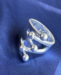 A.G. Ecker Anna Greta Sterling Silver Jester Crown Ring Norway 1960s-70s Vtg