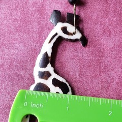 Vintage Ethnic Giraffe Carved Pendant Tribal Boho African 18″ Necklace N3