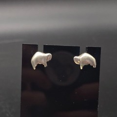 Sterling Silver Buffalo Bison Stud Earrings 925 Southwest