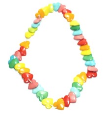 Vintage 1980s Necklace Plastic Heart Beads Charms Charm Retro Love The 80s J811