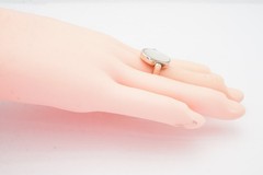 Vintage Sterling Silver 925 Mother Of Pearl Black Onyx Spinner Ring Size 7