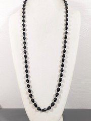 VTG Sarah Coventry Black Twist Bead Necklace Lucite Long Layering Classic 36 in