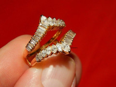 3.00Ct Baguette Cut Lab-Created Enhancer Women Band Ring 14k Yellow Gold Plated