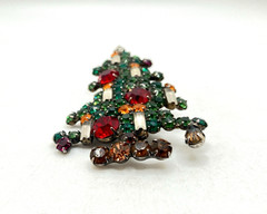 PROJECT PIECE Vintage Weiss Rhinestone Christmas Tree 6 Baguette Candles