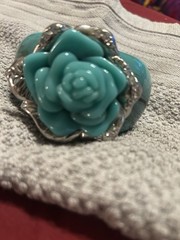 Vintage Blue Marble Bakelite Bangle Bracelet