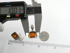Lori Bonn Sterling Silver Amber Stud Earrings 925 6.7g 7/8 Inch Length