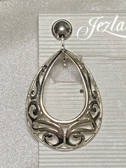 Vintage Jezlaine Fine Sterling Silver Ornate Filgree Scroll Clip Earrings