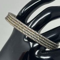 Vintage Bohemian Sterling Silver 925 Italy Woven Open Cuff Bracelet 7” 13.2g