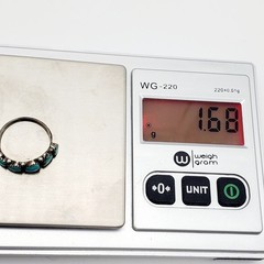 Vintage Sterling Silver 925 Ring Turquoise Blue Stones Southwestern Old Pawn 6.5