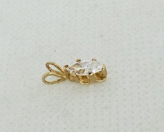Vintage Pretty 14K Yellow Gold Marquise CZ Navette Solitaire Pendant – 0.35 tcw