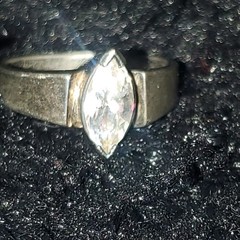 Chapal-Zenray, Inc. 925 Sterling Silver Band Ring Size 8 Marquise CZ White