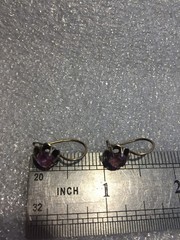 Earrings Vintage Soviet Silver 875 Russian USSR pink corund labr gold plated