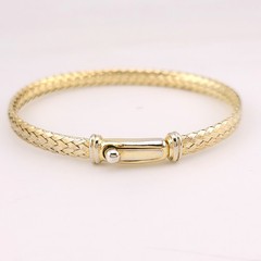 Dyadema Sterling Silver Gold Vermeil Mesh Braided Weave Basket 6.5″ In Bracelet
