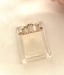 Vintage Jewellery Yellow Gold Ring White Sapphires Antique Deco Jewelry small