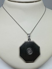 Platinum Vintage Locket Necklace Pendant