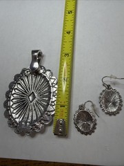 Southwestern Style Sunburst Pendant & Dangle Earrings Set